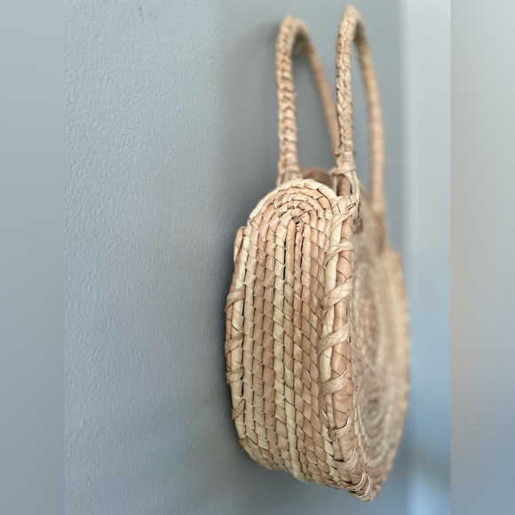 FREE with any Purchase
- Round Straw Weaved Double Handle Purse - Picture 8 of 10